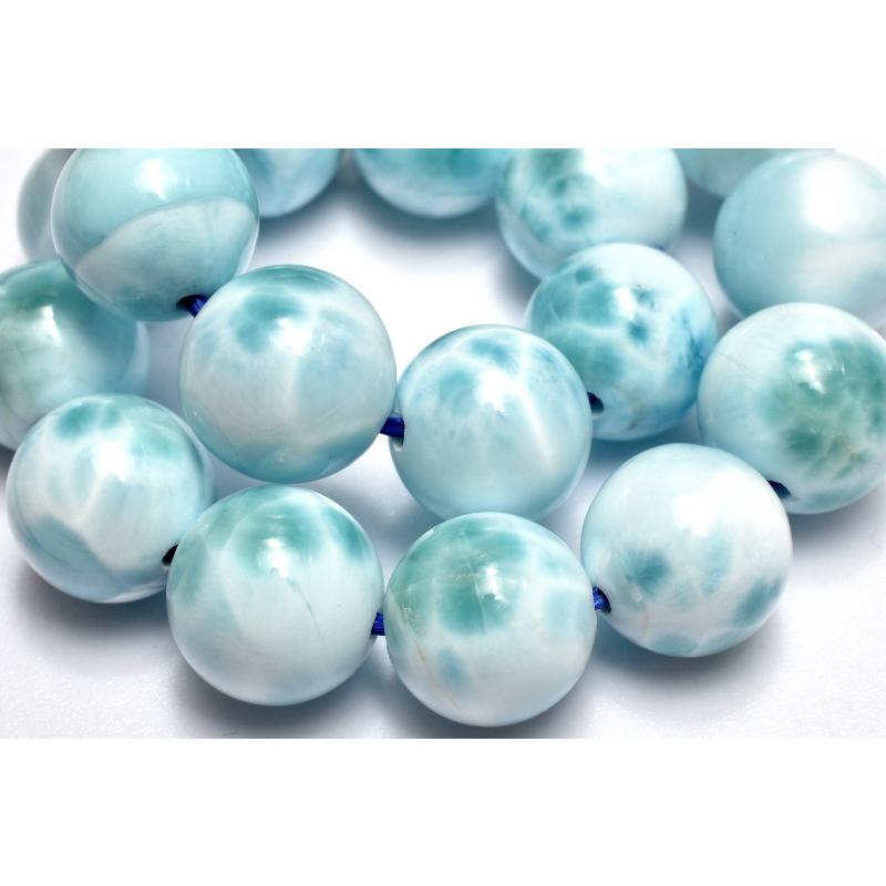 1点物】AA☆美しい波模様 ラリマー 10mm ブレスレット _MA8809