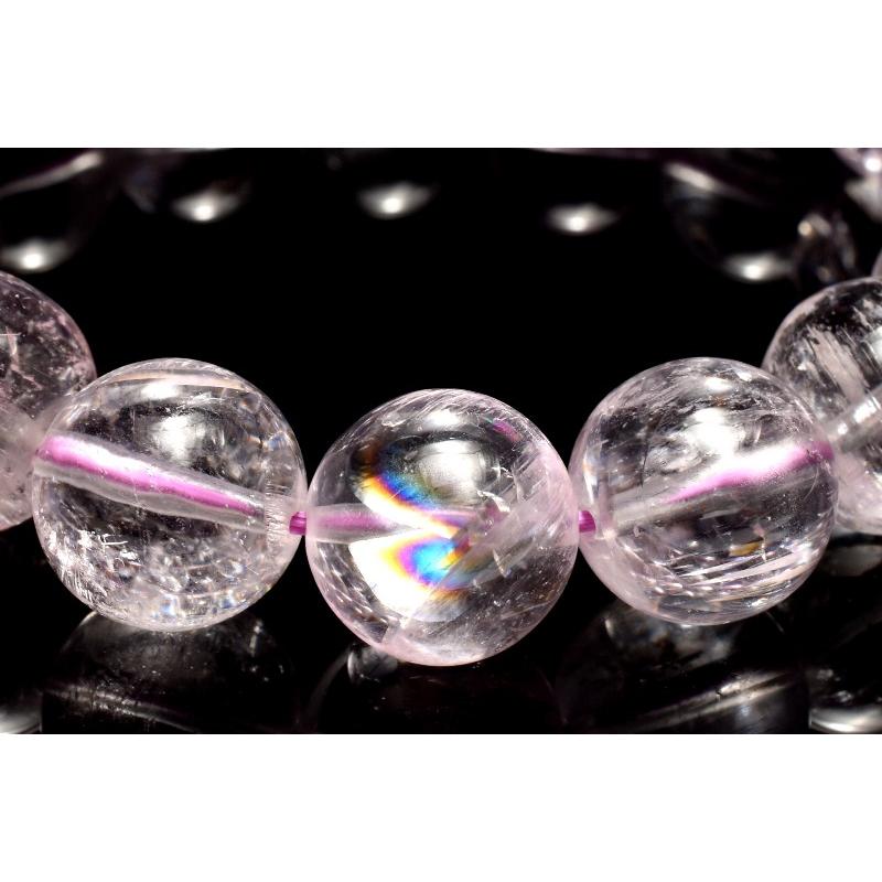 1点物】透明クリア◇無垢 クンツァイト 12-12.5mm ブレスレット