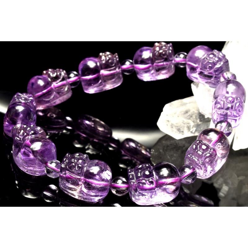 1点物】繊細彫刻 アメトリン 13-14.5x9.5-10.5(丸玉5)mm 貔貅彫刻 