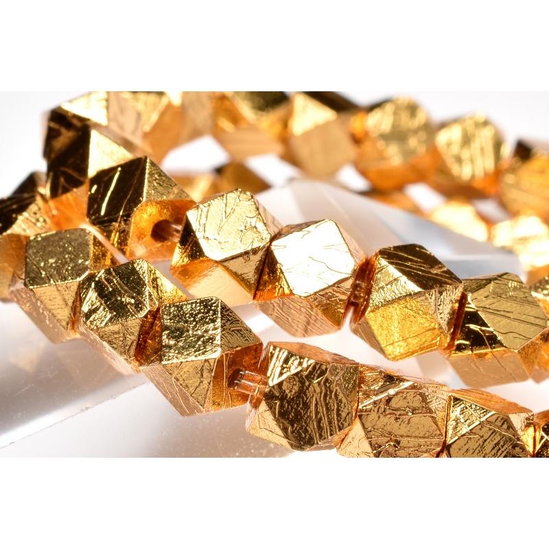 1点物】メテオライト(アルタイ隕石) 4x4mm ゴールドコーティング