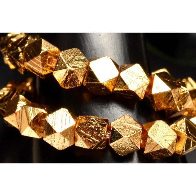 1点物】メテオライト(アルタイ隕石) 4x4mm ゴールドコーティング