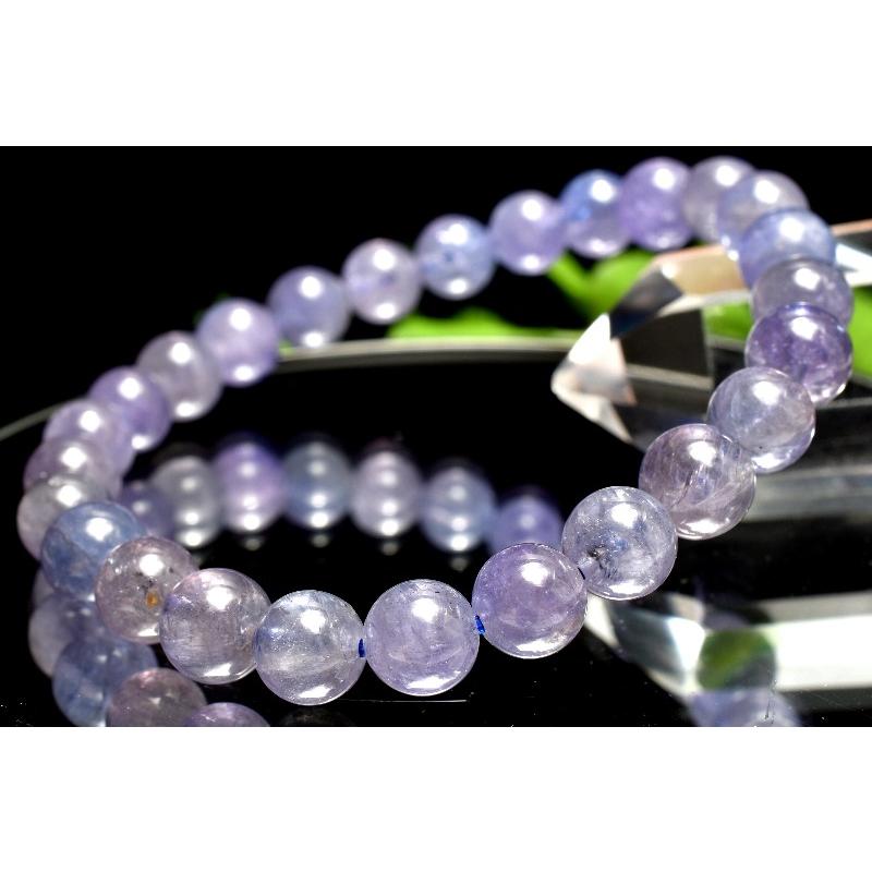 1点物】高品質◇マルチカラー タンザナイト 7mm ブレスレット _MA9916