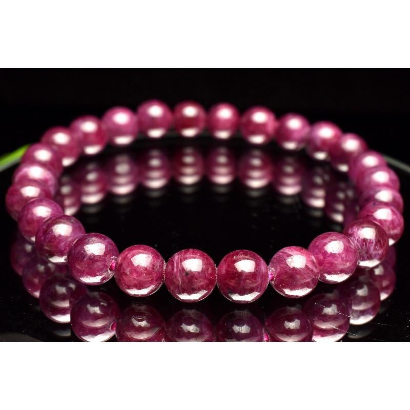 天然石ブレスレット　ルビー 1点物】高品質◇勝利の石 ルビー 7mm ブレスレット _MB191 : ラトリエ
