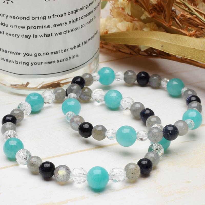 4月デザイン】選べる3種 天然石 パワーストーン ラブラドライト