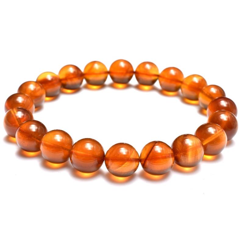 1点物】希少◇ミャンマー産 レッドブルーアンバー 9.5mm ブレスレット