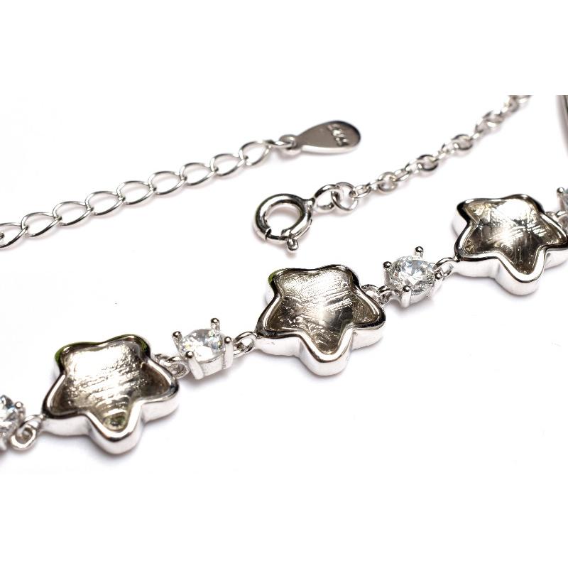 1点物】Silver925 メテオライト(アルタイ隕石) 8x8mm シルバー 