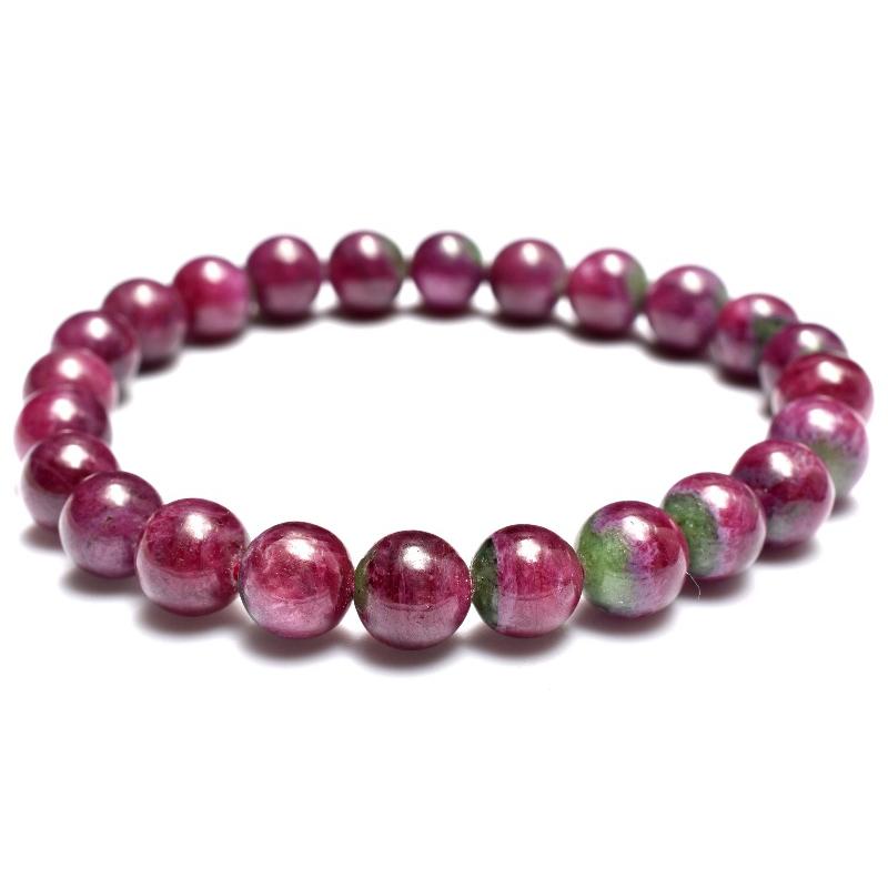 1点物】高品質◇勝利の石 ルビーインゾイサイト 7.5mm ブレスレット