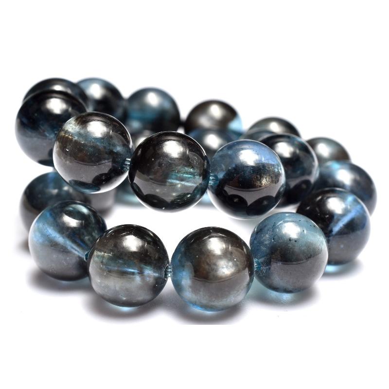 1点物】AAAAA☆幻想シラー ブラックアクアマリン 8.5mm ブレスレット