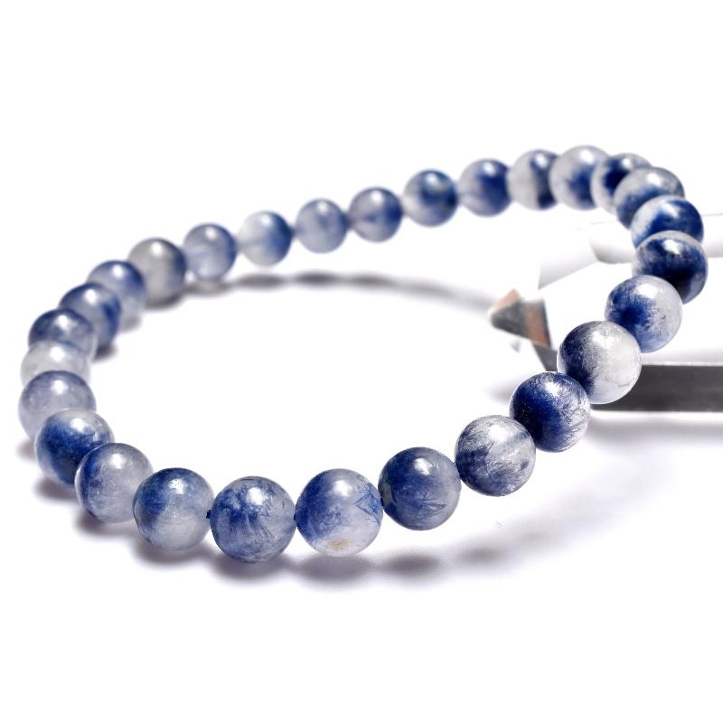 1点物】デュモルチェライトインクォーツ 6.5mm ブレスレット _MC1698