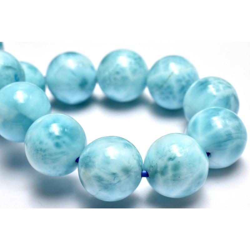 1点物】AAAA☆くっきり亀甲模様 ラリマー 10mm ブレスレット _MC1713