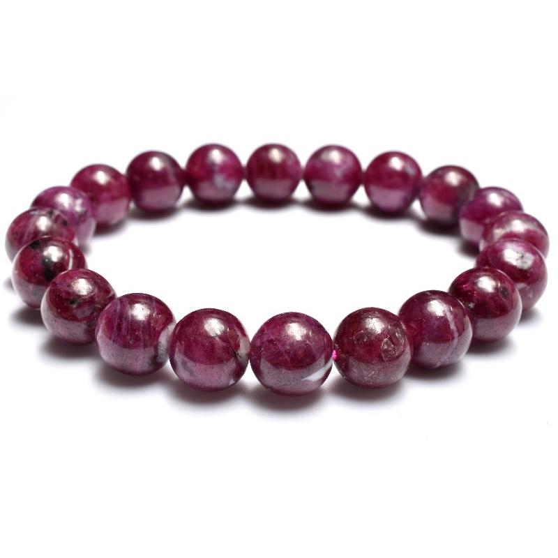 1点物】透け感あり◇希少 ルビーインクォーツ 9.5mm ブレスレット