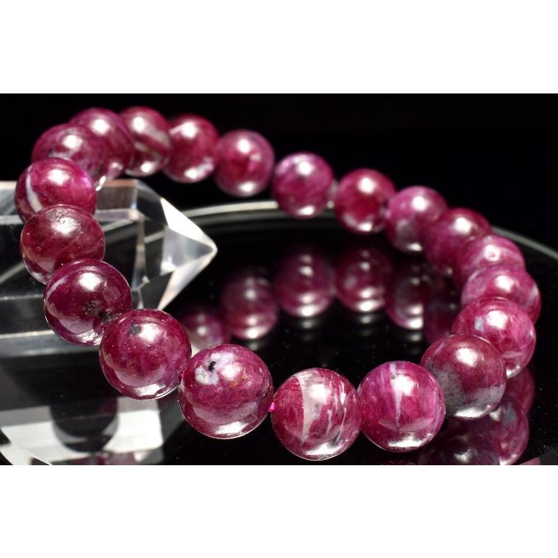 1点物】透け感あり◇希少 ルビーインクォーツ 9.5mm ブレスレット