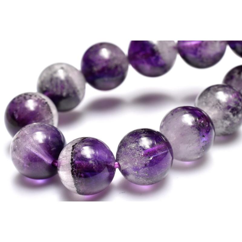 アメジストエレスチャル×ディープスターローズクォーツデザインブレスレット アメジストエレスチャル×ディープスターローズクォーツデザイン