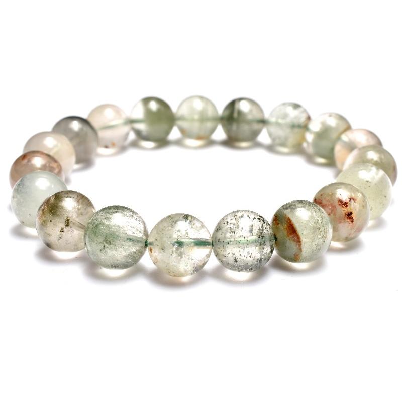 【希少,美品】ホワイトレッドガーデンクォーツ　１６㎜　ブレスレット　大玉　天然 レッドガーデンクォーツブレスレット 希少,美品】ホワイトレッド