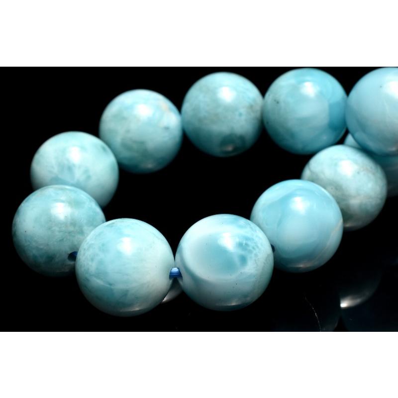 ラリマー 11mm 18cm 0100 ラリマー 11mm 18cm 0100 ラリマー丸玉ブレスレット 11mm｜マライカ
