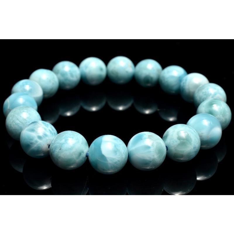 1点物】やわらかに広がる優しい水色 ラリマー 11mm ブレスレット
