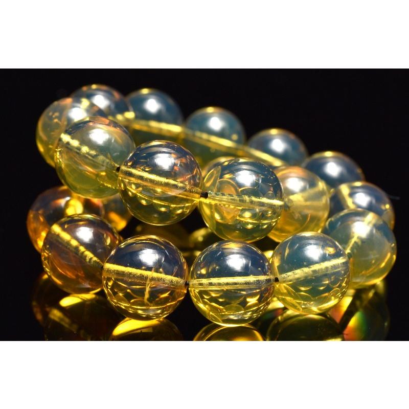 1点物】希少メキシコ産◇天然琥珀 ブルーアンバー(琥珀) 9mm