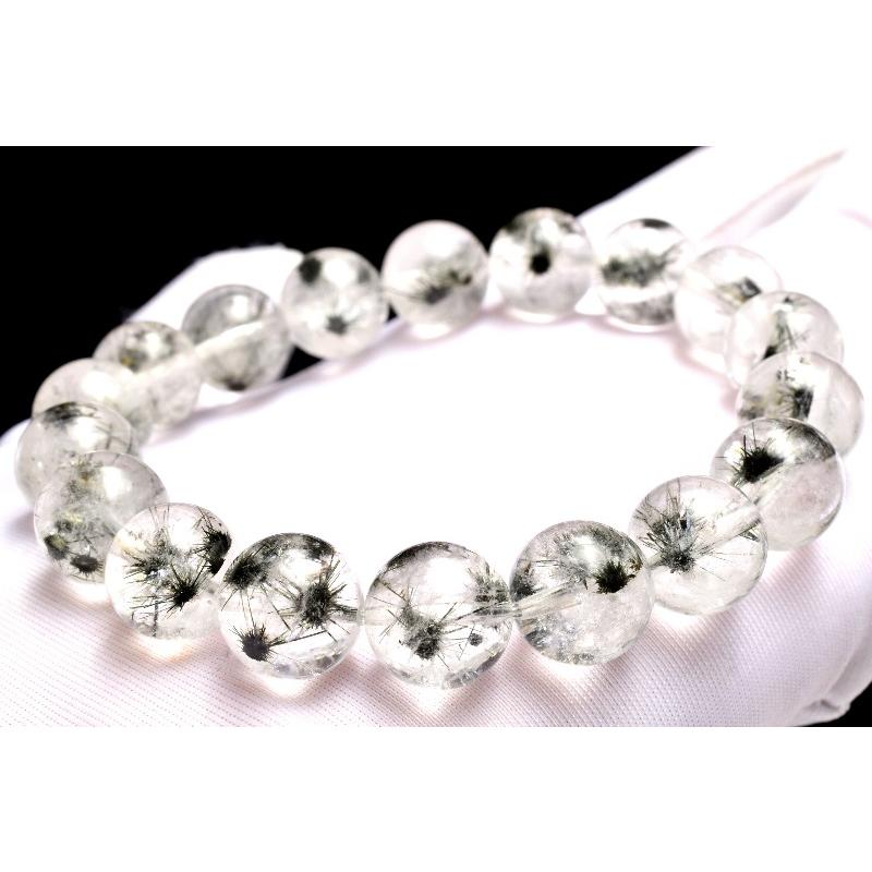 【希少,小粒】ホーランダイトインクォーツ　６㎜　ブレスレット　美品　天然 1点物】AAAA希少◇星入り ホーランダイトインクォーツ(ウニ水晶) 11mm