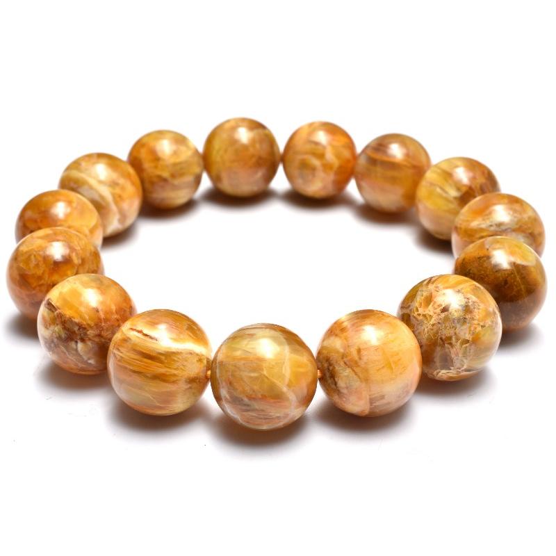 1点物】キャッツアイ ゴールデンオパール 14-14.5mm ブレスレット