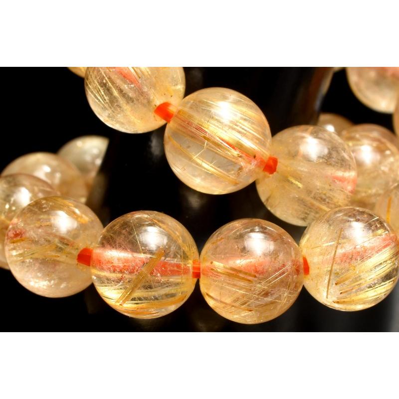 1点物】黄金の輝き タイチンルチルクォーツ 7.5mm ブレスレット