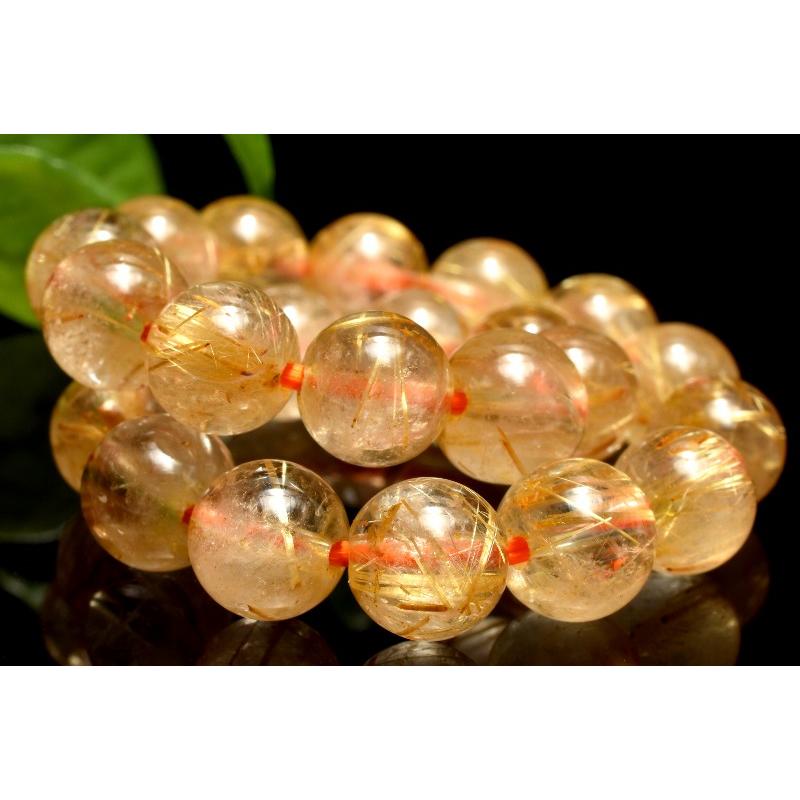 1点物】黄金の輝き タイチンルチルクォーツ 8mm ブレスレット _MC2681