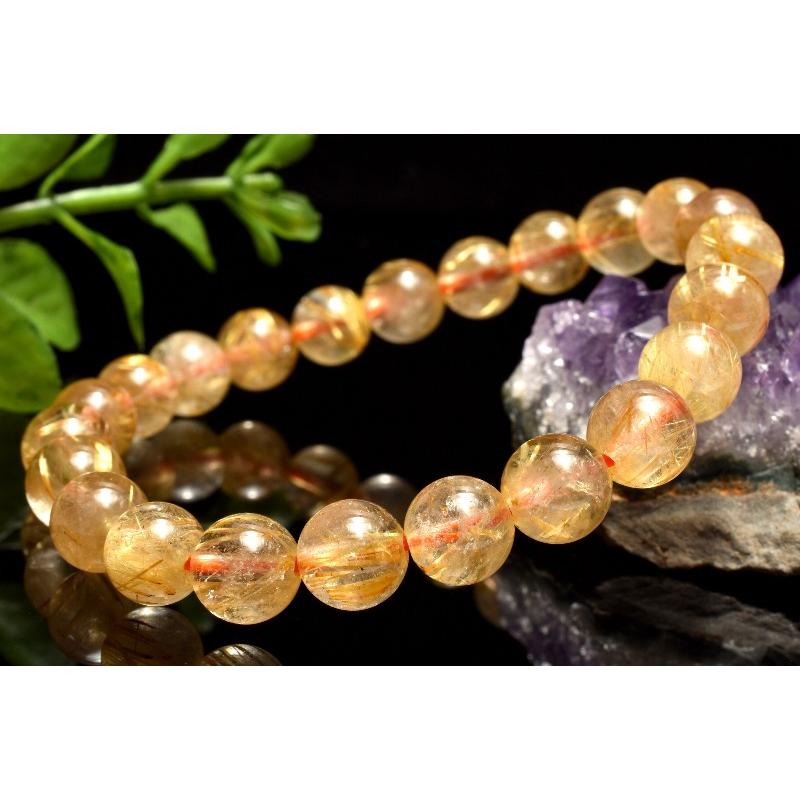 n*い様 【21万➡︎9万8千円】ゴールデンタイチンルチルクォーツ ブレスレット 高品質++]タイチンゴールドルチルクォーツブレスレット（約10mm玉