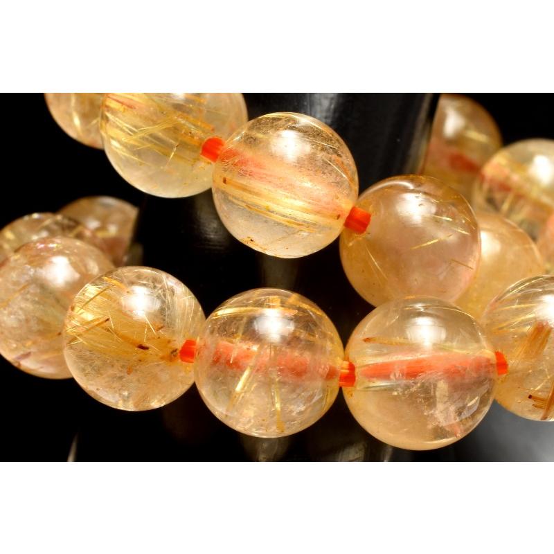 1点物】黄金の輝き タイチンルチルクォーツ 8mm ブレスレット _MC2681