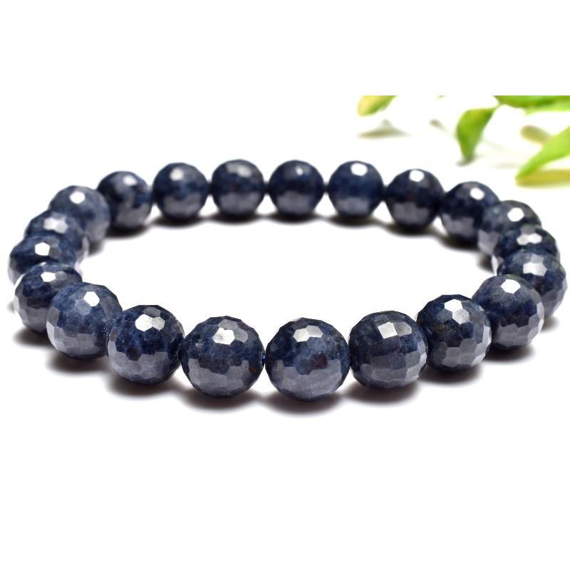 1点物】凛とした輝きを放つ深い青◇ サファイア 9mm 128面カット