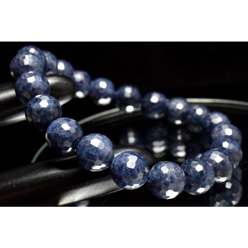 1点物】凛とした輝きを放つ深い青◇ サファイア 9mm 128面カット