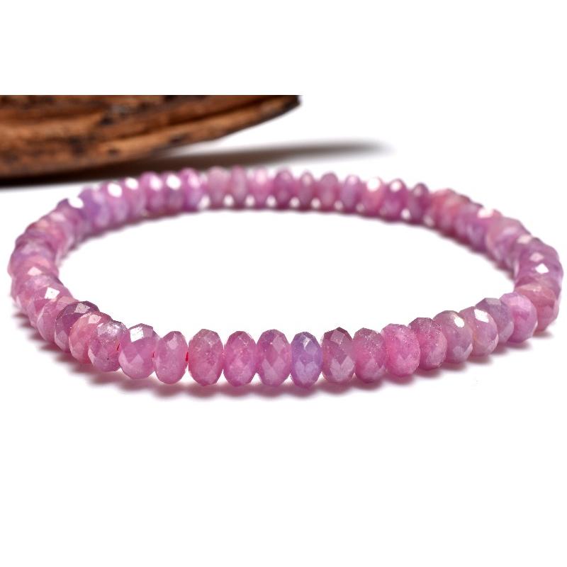 1点物】AA☆高発色 ルビー 2.5-3x5.5mm ボタンカット ブレスレット