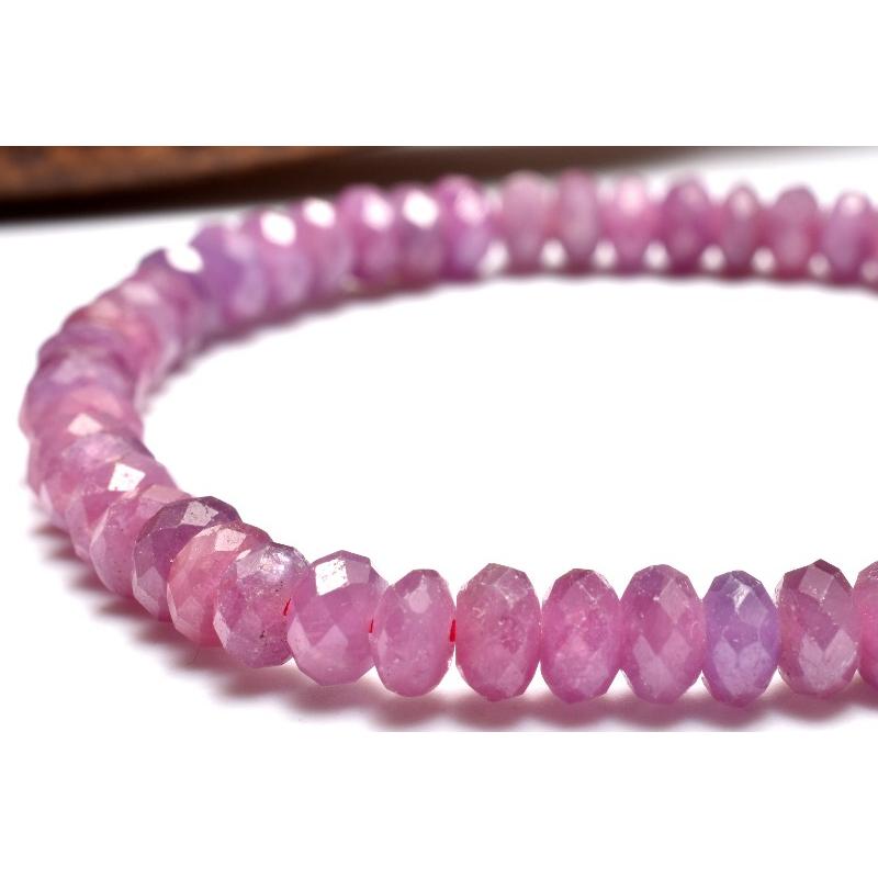 桃色の雲◆一点物✧大粒ルビーブレスレット✧14kgf 1点物】AA☆高発色 ルビー 2.5-3x5.5mm ボタンカット ブレスレット