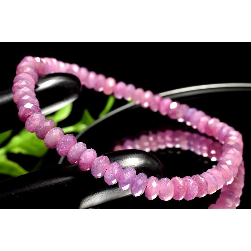 1点物】AA☆高発色 ルビー 2.5-3x5.5mm ボタンカット ブレスレット