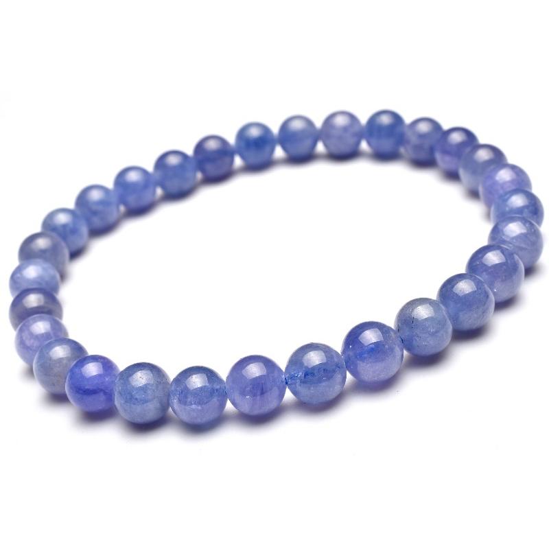1点物】AA☆透過性あり タンザナイト 6.5mm ブレスレット _MC2732