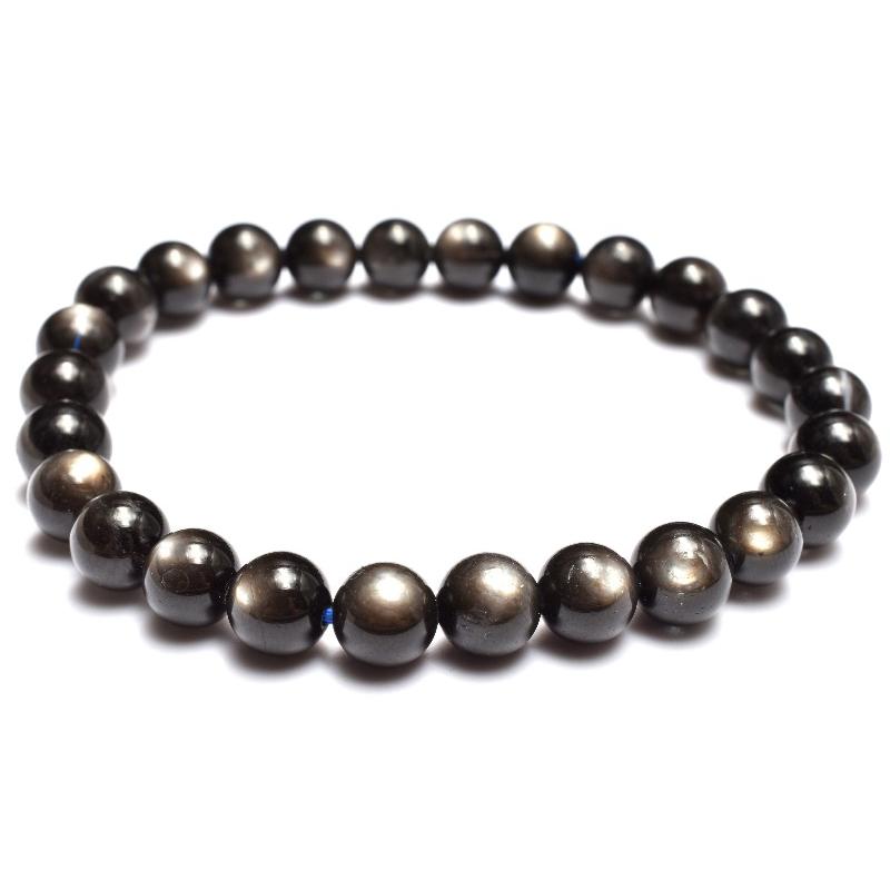 【極上,美品,小粒】ブラックシラーアクアマリン　８㎜　ブレスレット　希少 極上,美品,小粒】ブラックシラーアクアマリン 8㎜ ブレスレット 希少