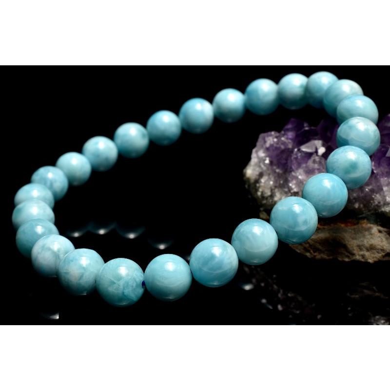 1点物】AA+☆カリブ海の宝石 ラリマー 7.5mm ブレスレット _MC2801