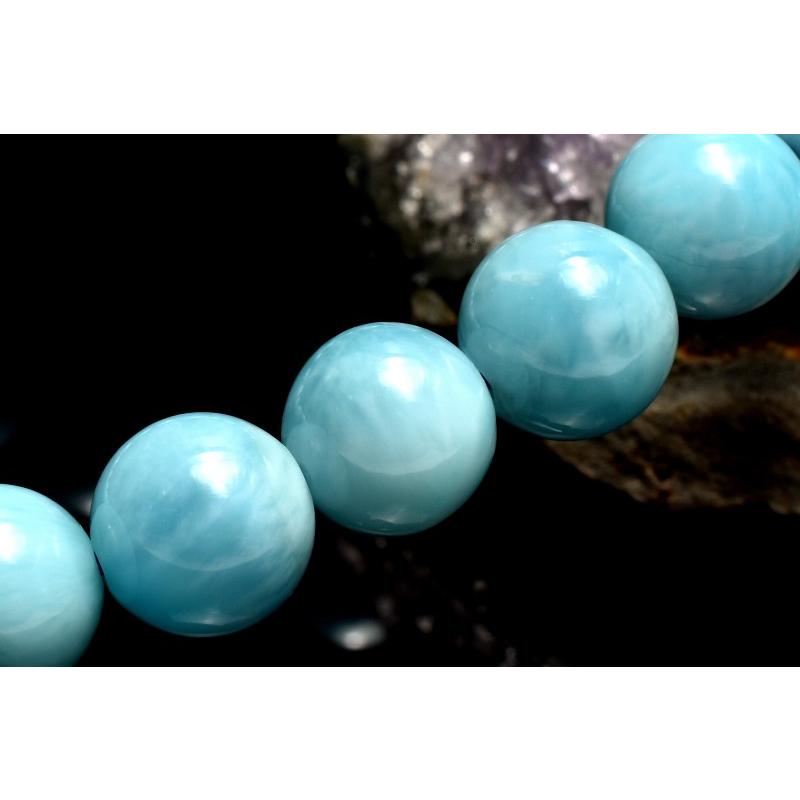 1点物】AA+☆カリブ海の宝石 ラリマー 7.5mm ブレスレット _MC2801