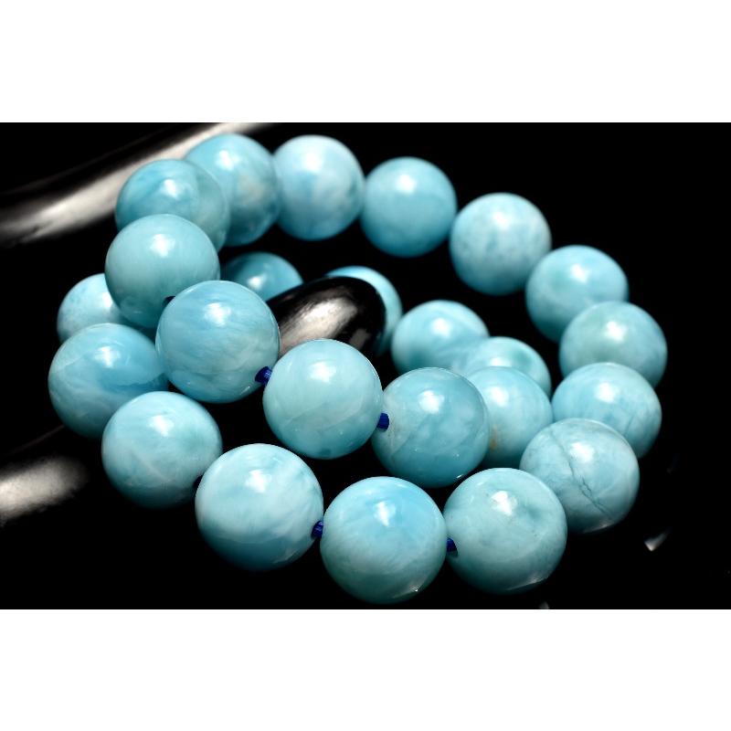 1点物】AA+☆カリブ海の宝石 ラリマー 7.5mm ブレスレット _MC2801