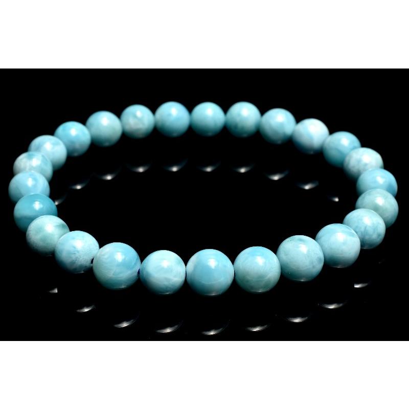 1点物】AA+☆カリブ海の宝石 ラリマー 7.5mm ブレスレット _MC2801