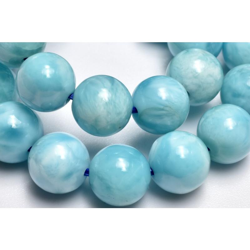 1点物】AA+☆カリブ海の宝石 ラリマー 7.5mm ブレスレット _MC2801