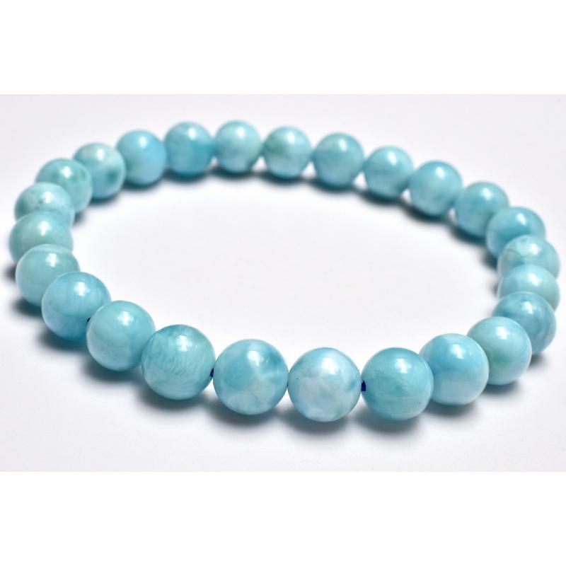 1点物】AA+☆カリブ海の宝石 ラリマー 7.5mm ブレスレット _MC2801