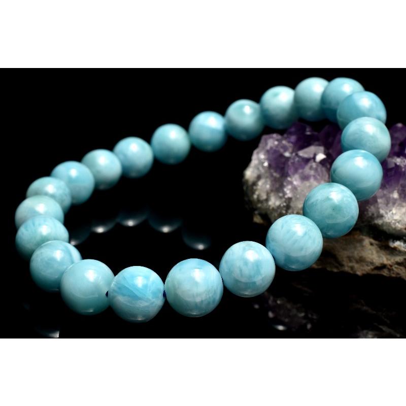 1点物】AA+☆カリブ海の宝石 ラリマー 8.5mm ブレスレット _MC2805