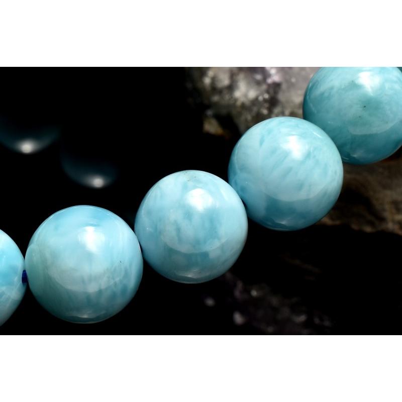 1点物】AA+☆カリブ海の宝石 ラリマー 8.5mm ブレスレット _MC2805