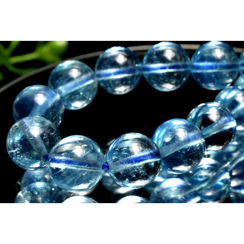 すっごいレアなアクアマリン！めちゃ綺麗！ズドドーンとくる！ 1点物】AAA高発色☆高透明度 サンタマリアアクアマリン 9mm