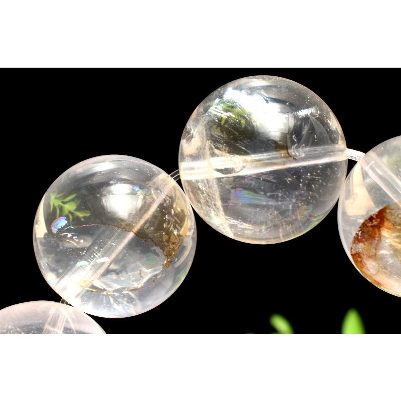 1点物】虹入り！ ライモナイトインクォーツ 17-17.5mm ブレスレット 