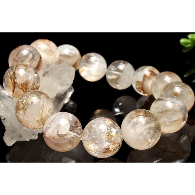 【良質,美品】リモナイトインクォーツ　１２㎜　ブレスレット　天然　希少 ライモナイトインクォーツブレスレット - 埼玉県吉川市の天然石専門店