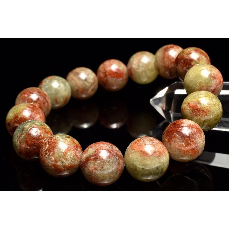 1点物】朝焼けのような庭園水晶 ガーデンクォーツ 15mm ブレスレット