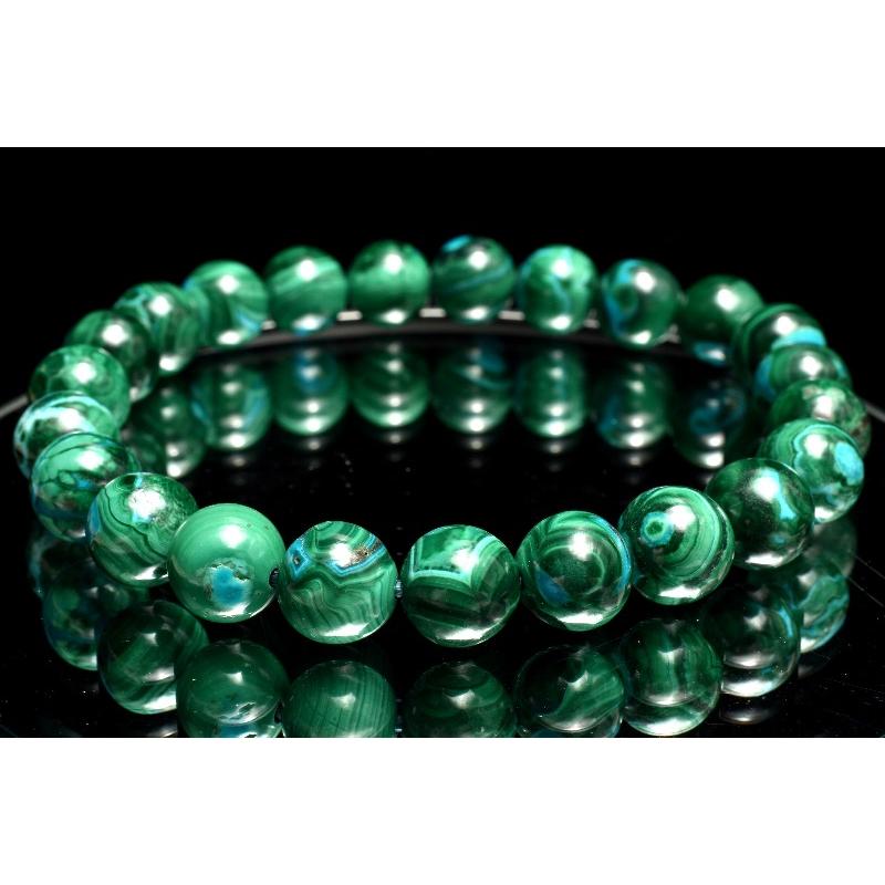1点物】高発色◇希少共生 クリソコラインマラカイト 8.5mm