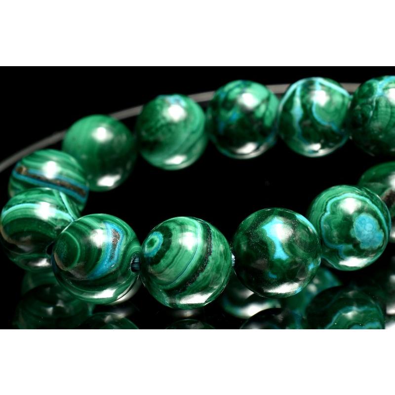 1点物】高発色◇希少共生 クリソコラインマラカイト 8.5mm