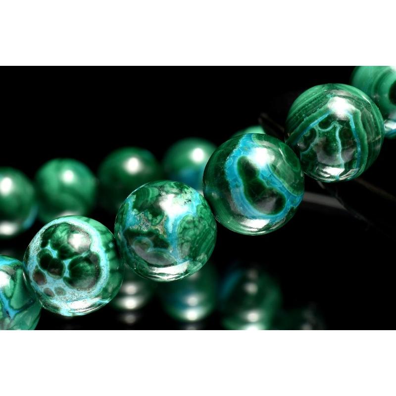 1点物】高発色◇希少共生 クリソコラインマラカイト 8.5mm