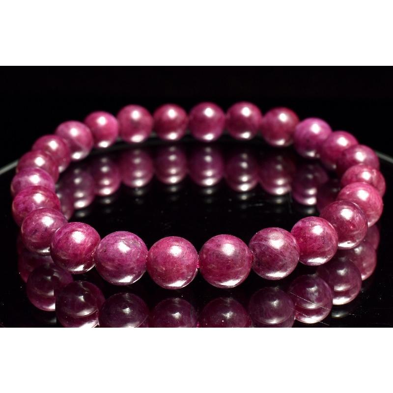 1点物】高品質◇勝利の石 ルビー 7.5mm ブレスレット _MC3128